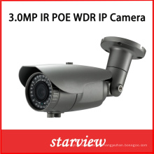 3.0MP WDR Poe IP étanche à l&#39;eau 2.8 ~ 12mm Lens IR Bullet Camera